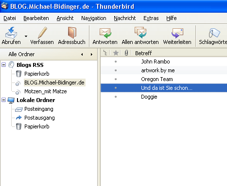 Thunderbird RSS Import
